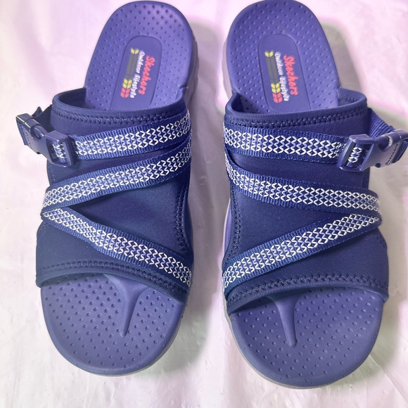 Skechers Navy Slide Sandals - Picture 4 of 7